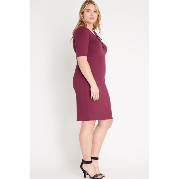 Curvy Collection Ribbed Bodycon Midi Dress - Picture 4 of 5